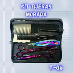 GENERICO - SET DE TIJERA BARBER PRO MORADO
