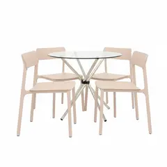 OFIDEAS - Juego De Comedor Vittoria Café 4 Asientos