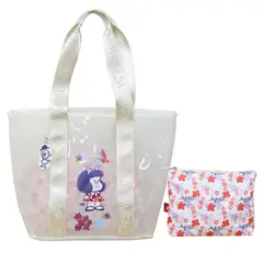 MAFALDA - Pack Bolso de Playa Blanco + Neceser
