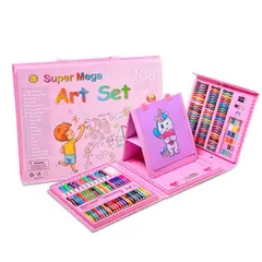 INSPIRA MARKET - Set de Arte Plumones Lápices Crayolas Acuarelas de Colores 208 piezas