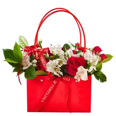 GENERICO - Box Cartera Roja - Arreglo Floral