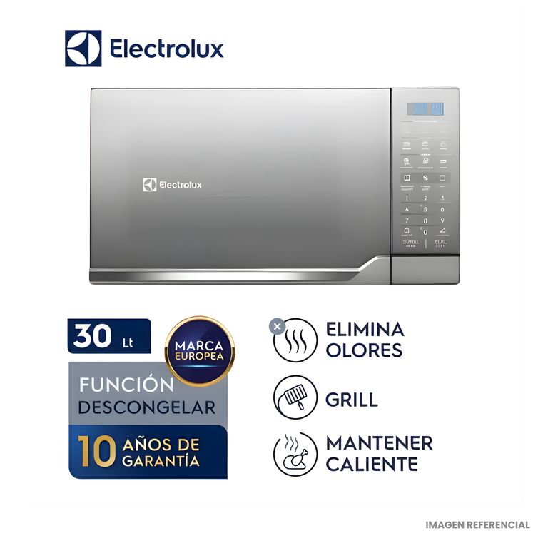 Microondas 30L Plata con Función Elimina Olores - EMDO30G2GSRUG