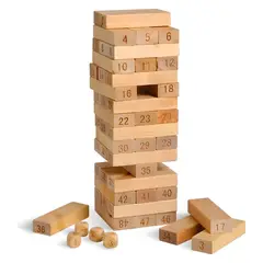 INSPIRA MARKET - Jenga Torre con Dado Madera Didáctico