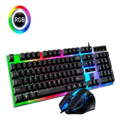 PLAYPRO - Combo Teclado y Mouse Gamer RGB Laptop PC Negro