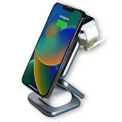 GENERICO - Soporte Cargador 3 en 1 inalámbrico magnético 15 W plegable Magsafe de Aleación de Aluminio