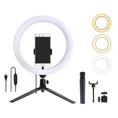 OEM - Aro de Luz LED Regulable con Trípode Soporte para Móvil para Selfies Tiktoker y Streaming en Vivo