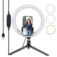 OEM - Aro de Luz LED Regulable con Trípode Soporte para Móvil para Selfies Tiktoker y Streaming en Vivo