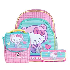 GENERIC - HELLO KITTY A4 3D Set Mochila + Lonchera + Cartuchera