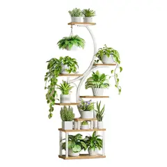 ANYHOGAR - Organizador Repisa Decoración Estante Planta Librero Con Luz