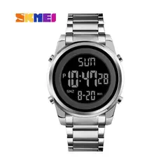 SKMEI - Reloj 1611 Digital de acero inoxidable para hombre Cronógrafo