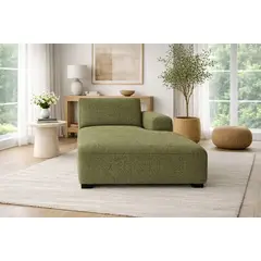ARTSOFA - Sofá Chaise Serenité Verde Olivo Antifluido + Obsequio