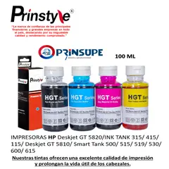 PRINSTYLE - PACK DE TINTAS COMPATIBLE HP GT51/52 100ML (4 COLORES)