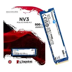 KINGSTON - Disco Sólido Ssd 500 Gb Nv3 Nvme Pcie 4.0 Color Azu Color Azul Azul Acero