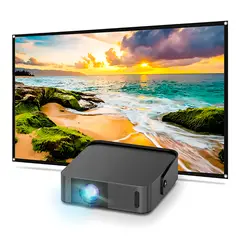 OWLENZ - Proyector SD200 Smart Android 12 + Ecran Reflectiva 80 Pulgadas Blanco