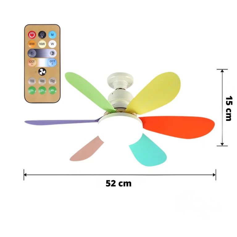 Foco Ventilador de Techo 2 en 1 Ahorrador 40W con Control