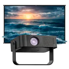 OWLENZ - Proyector SD200 Smart Android 12 + Ecran Reflectiva 100 Pulgadas