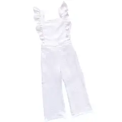 KIDS MASHMELO - Enterizo con volantes y escote en espalda elasticada para niñas