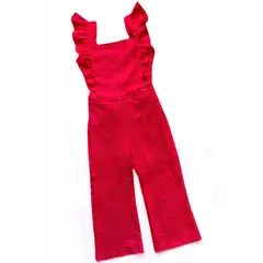 KIDS MASHMELO - Enterizo con volantes y escote en espalda elasticada para niñas