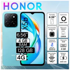 HONOR - Celular X5B 6.56" Pulg. 4GB RAM 128GB MagicOS 8.0 - Azul Océano
