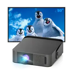 OWLENZ - Proyector SD200 Smart Android 12 + Ecran Reflectiva 80 Pulgadas Gris