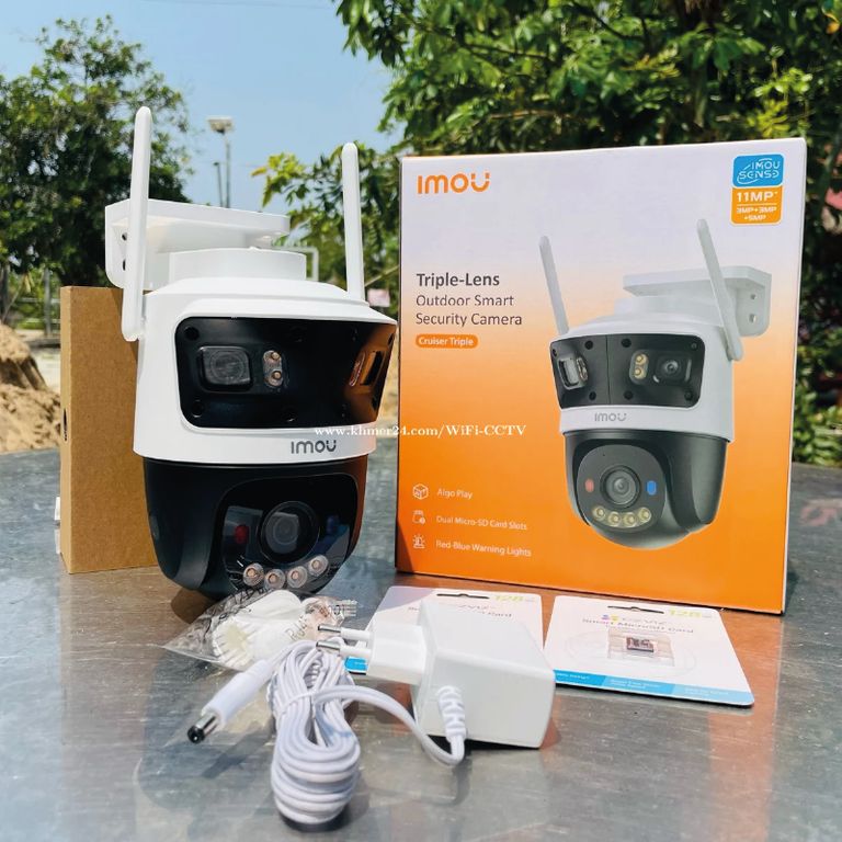 Cámara de Seguridad Triple Lente 11MP WiFi con Seguimiento Inteligente