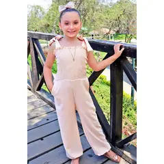 KIDS MASHMELO - Enterizo con corpiño elasticado en tela Viena para niñas