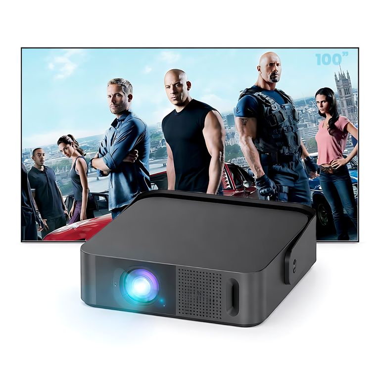 Proyector SD200 Smart Android 12 + Ecran Reflectiva 100 Pulgadas Gris