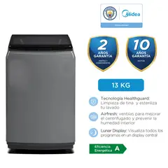 MIDEA - Lavadora Automática Carga Superior MA200W130G 13Kg Gris