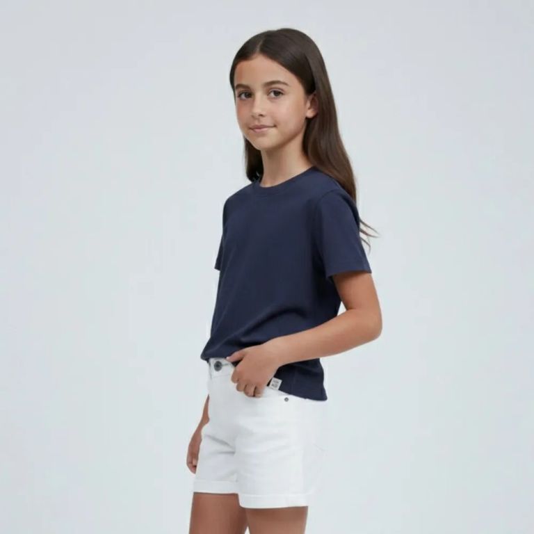 Polo Niño Niña Algodón Azul Básico Escolar ANG Kidz