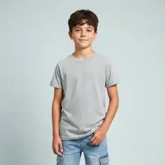 LE PETIT COMPANY - Polo Niño Niña Algodón Gris Básico Escolar ANG Kidz