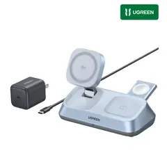 UGREEN - Cargador 25W Magflow Magsafe Qi2 3en1 para Apple iPhone 17 16 AirPods Watch