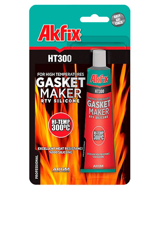 Silicona RTV HT300 Gris x 85 gr para altas temperaturas AKFIX
