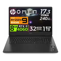 HP - Laptop Omen 17 Gaming AMD Ryzen 9-8945HS 8GB RTX4060 Ram 32gb 1tb Ssd 17.3″ QHD 240Hz