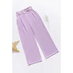 KIDS MASHMELO - Pantalón con cortes en pretina volantes y hebilla para niñas