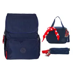 DISNEY CLASICOS - Set Mochila Lonchera Cartuchera Minnie escolar Colección B