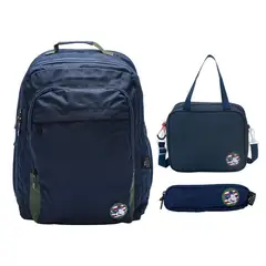 DISNEY CLASICOS - Set Mochila Lonchera Cartuchera Mickey escolar Colección A