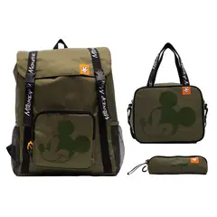 DISNEY CLASICOS - Set Mochila Lonchera Cartuchera Mickey escolar Colección C