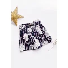 KIDS MASHMELO - Short Estampado de Pinzas con Lazo y Pretina Semielasticada para niñas