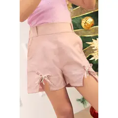 KIDS MASHMELO - Short con Detalle de Lazo y Pretina elasticada para niñas