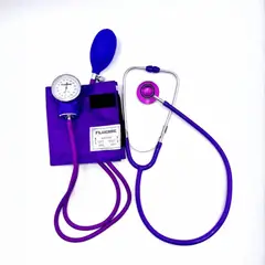 GENERICO - TENSIOMETRO MANUAL + ESTETOSCOPIO MORADO DOBLE CAMPANA - FLUCARE
