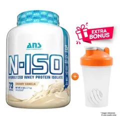 ANS PERFORMANCE - N-ISO WHEY PROTEIN ISOLATE VAINILLA 2.27 kilos hidrolizada + SHAKER
