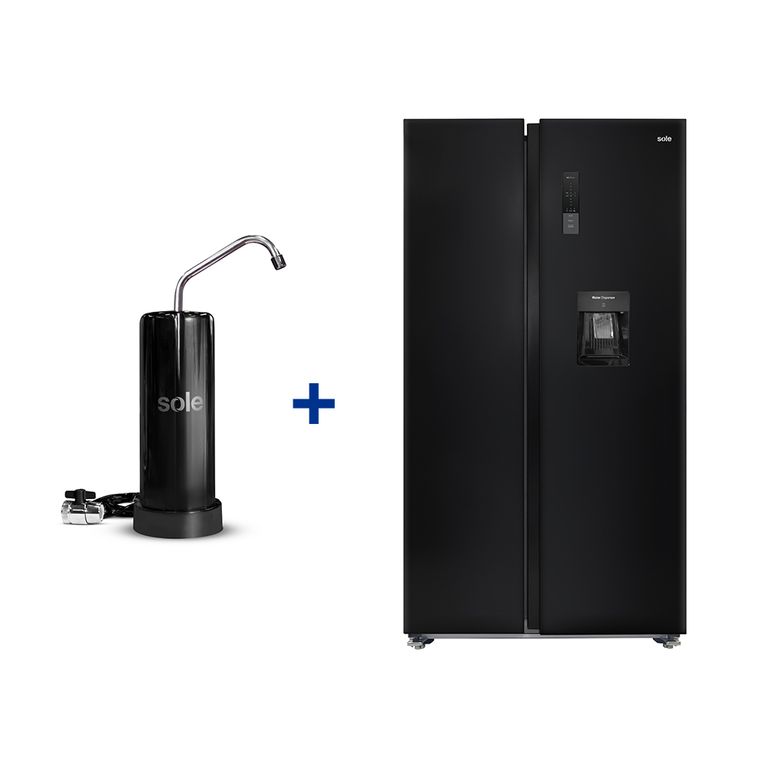 Combo Refrigeradora Montreal Sbs Negro + Purificador Prime 5 Años