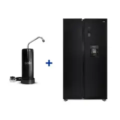 SOLE - Combo Refrigeradora Montreal Sbs Negro + Purificador Prime 5 Años