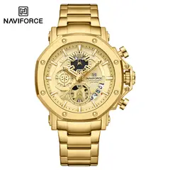 NAVIFORCE - Reloj de Hombres deportivo 8065 Dorado