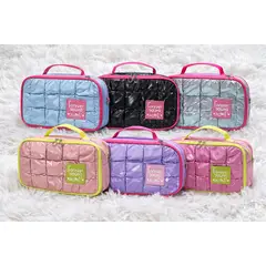 GENERICO - Cosmetiquera Grande Portátil Impermeable Colores Pastel