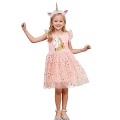ARELYS - Vestido Unicornio Niña Melón Talla 8
