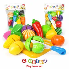 GENERICO - Juego de comidas - Frutas y Verduras para cortar - 22pcs