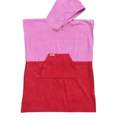 RED CARROT - Toalla poncho niña 4 a 7 años rosado abajo rojo