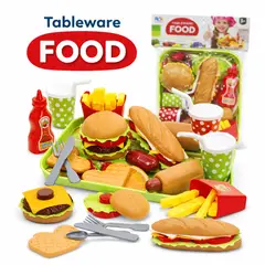 GENERICO - Set didáctico de alimentos - comida rápida - 22pcs
