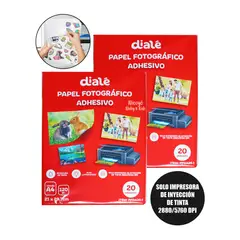 GENERICO - Papel Fotográfico Adhesivo de 120 gramos para Impresora Inkjet - 40 Hojas A4